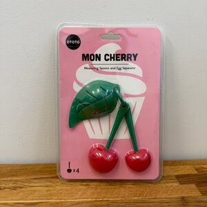 OTOTO Mon Cherry Measuring Spoons and Egg Separator Set for Dry & Liquid